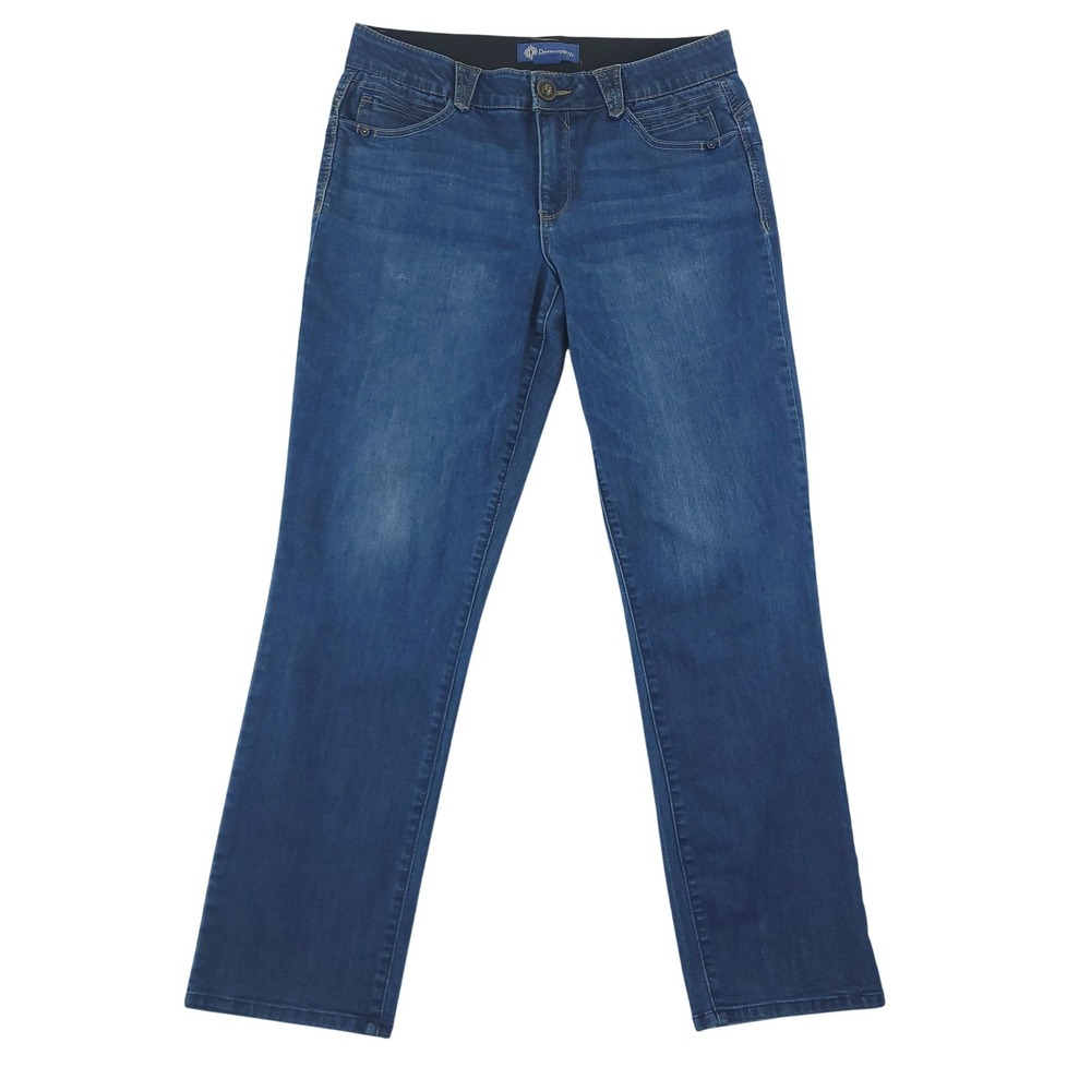 Democracy Jeans Womens 10 Blue Med Wash Absolution Mid Rise Straight Stretch